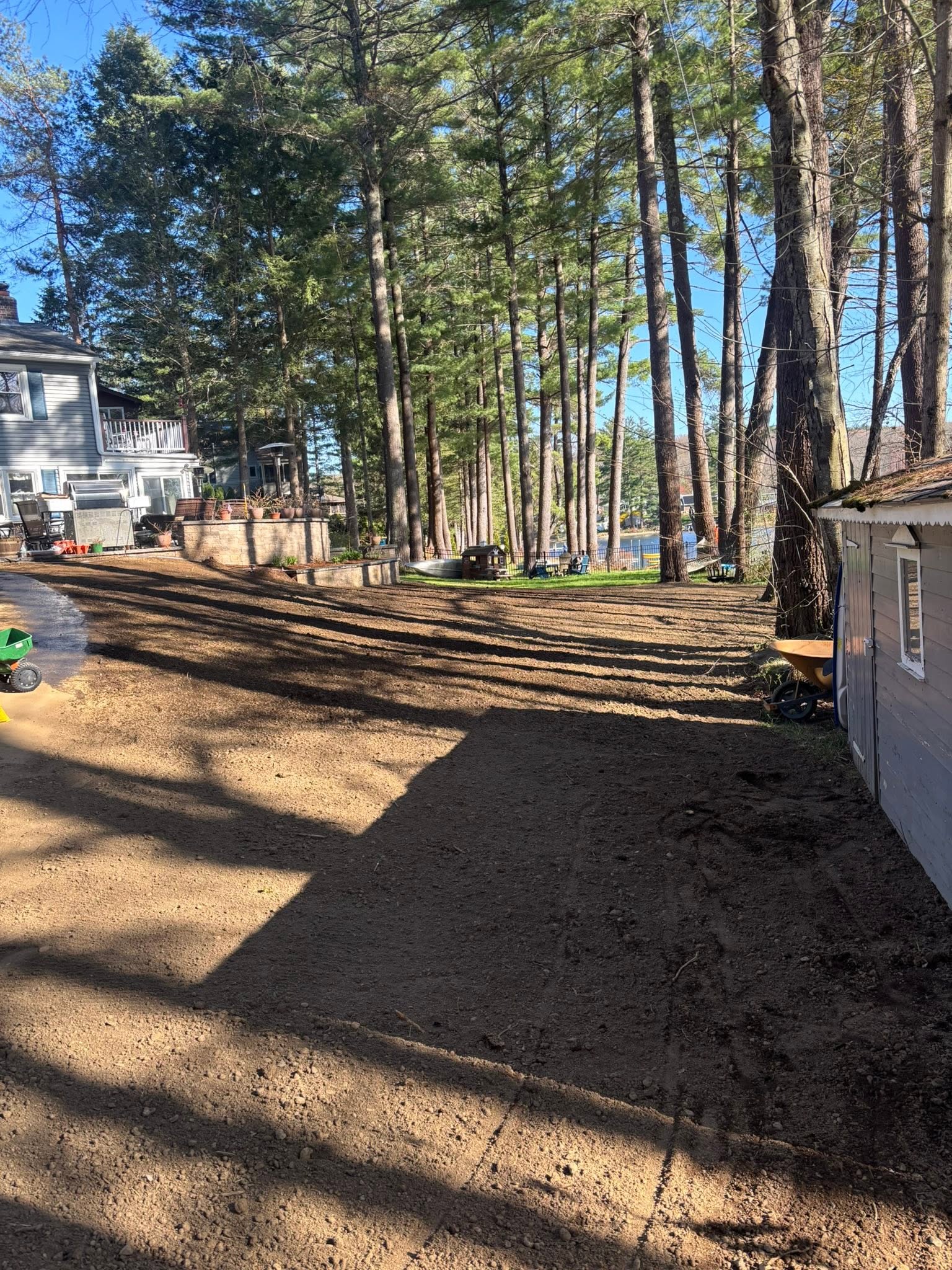 Completed area with fresh loam ready to seed
